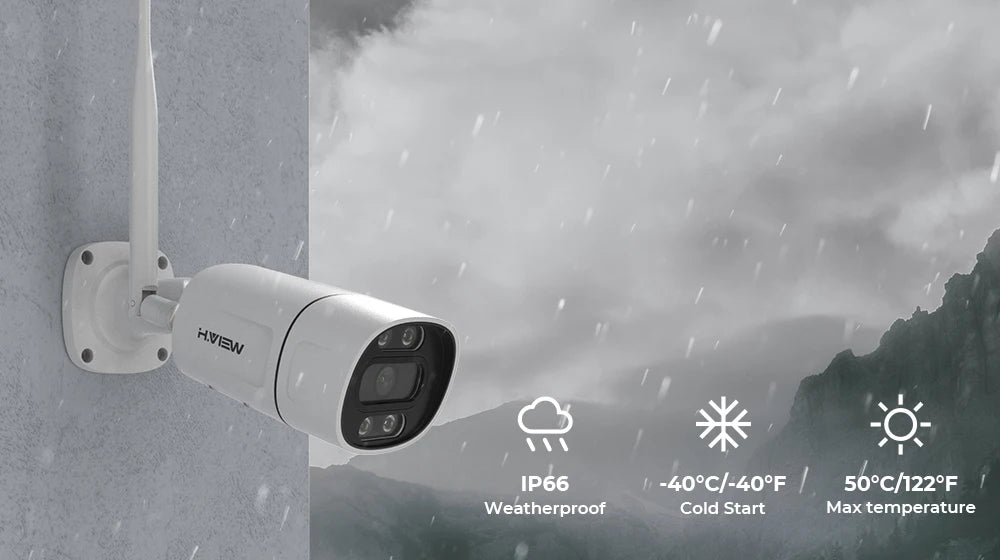 H.View 8CH 5MP Wireless WiFi Security Camera System — CCTV NVR Kit with Indoor/Outdoor Cameras & Two-Way Audio XMEye