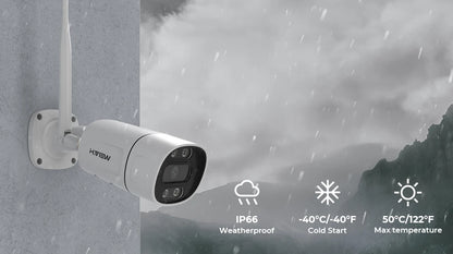 H.View 8CH 5MP Wireless WiFi Security Camera System — CCTV NVR Kit with Indoor/Outdoor Cameras & Two-Way Audio XMEye