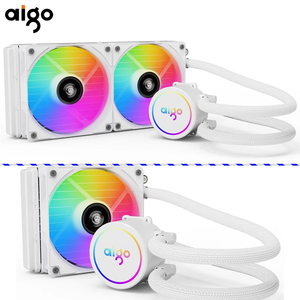 Aigo ACSE Water Cooling CPU Cooler – 120/240mm RGB Fan Liquid Heatsink Radiator for LGA 2066/2011/1151/1155/AM3+/AM4