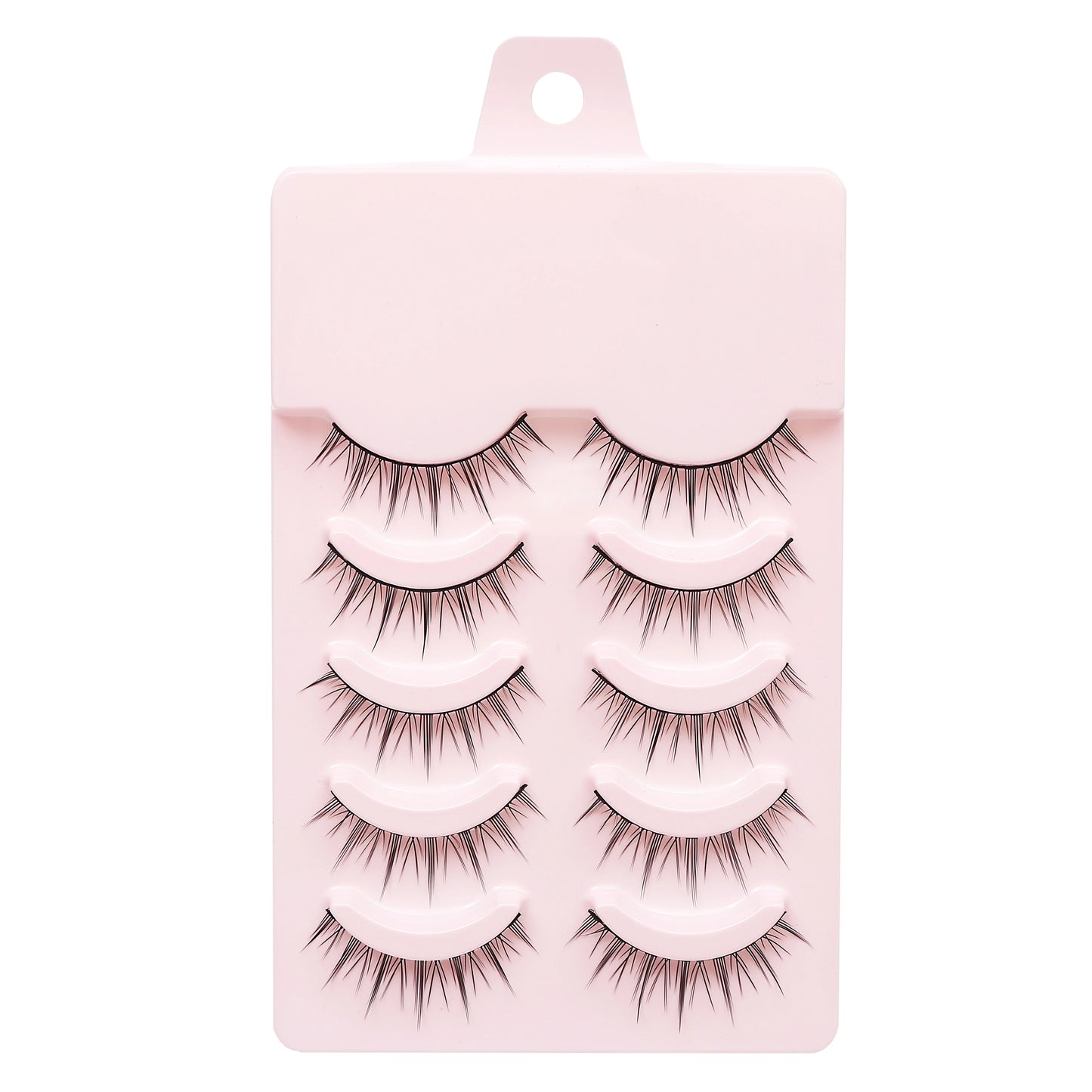 5 Pairs Manga Style Cosplay False Eyelashes – Soft Natural Short Mink Strip Lashes with Clear Band