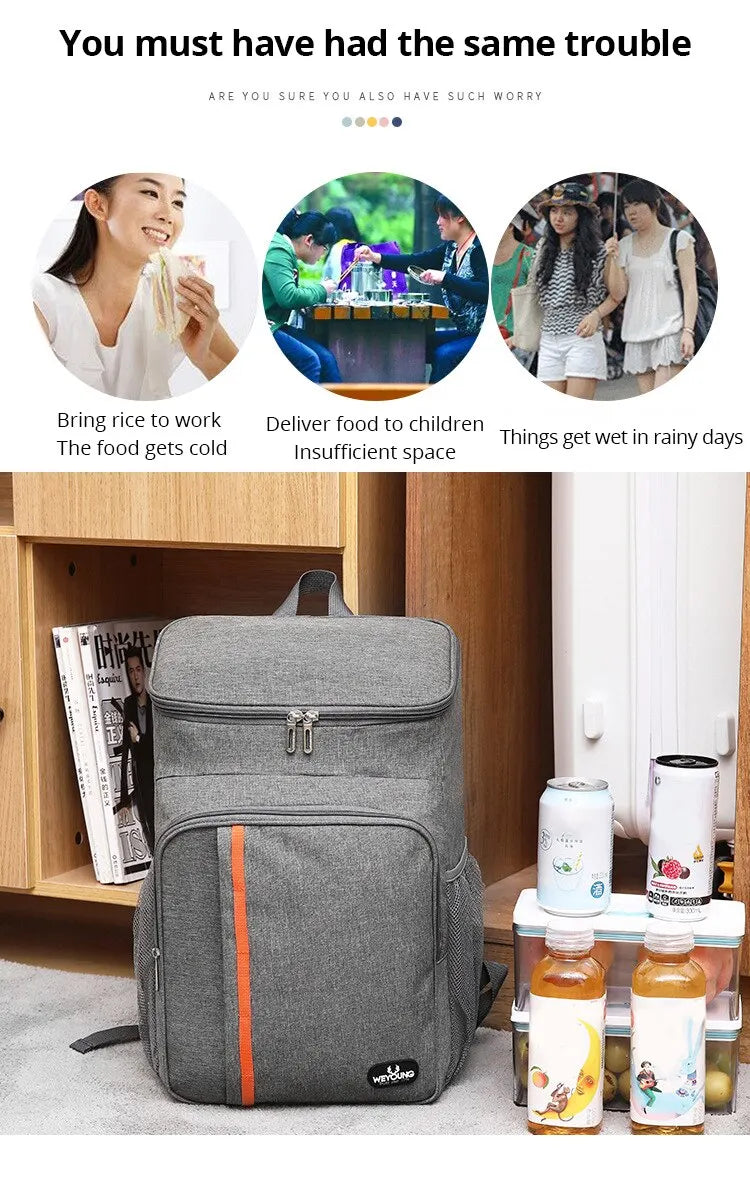Multifunctional Shoulder Insulation Bag — Outdoor Picnic Cooler Backpack, Leak-Proof Ice Bag for Travel & Fresh-Keeping