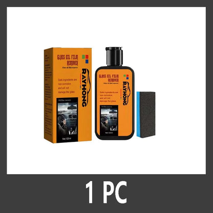 Motorcycle & Car Glass Oil Film Remover – Windshield Polishing Compound for Crystal Clear Window Cleaning & Auto Detailing