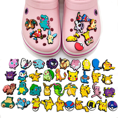 Aoger Pokemon Shoe Charms - Dinosaur PVC Sandals Decoration Buckle - Kids' Gift Accessories