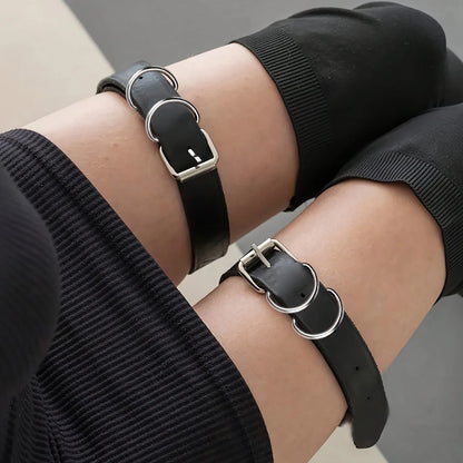 2-Piece Women's PU Leather Leg Garter Set - Adjustable Punk Hollow Belt & Gothic Body Accessories