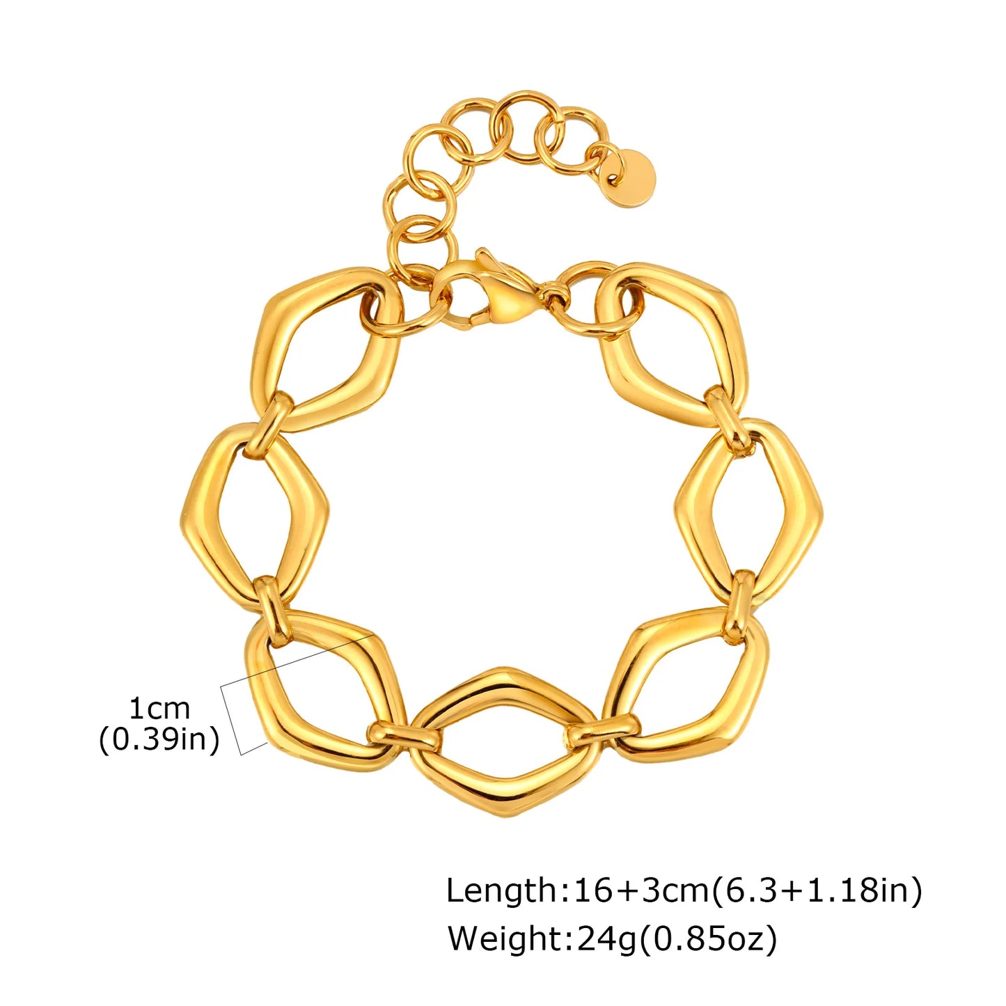 Women’s Chunky Gold Toggle Chain Bracelet – Stainless Steel OT Buckle Link Bracelet, Tarnish-Free Bold Fashion Jewelry