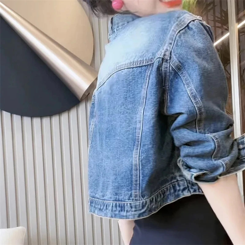 Women's Denim Jacket 2025 – New Korean Style, Advanced Leisure Loose Fit, Versatile Female Cowboy Coat