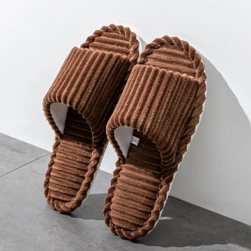 Men’s Open-Toe Flat House Slippers – Lightweight Breathable Indoor Bedroom Quiet Comfort Slides for All-Season Use