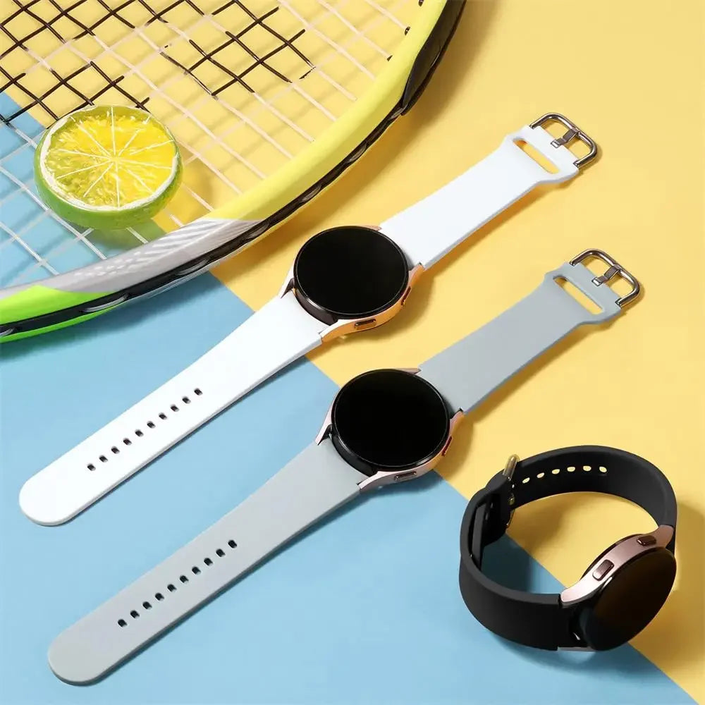 Samsung Galaxy Watch Silicone Band - 20mm Replacement Strap for Galaxy Watch 4, 5, 6, 5 Pro and 6 Classic 40mm–47mm Models