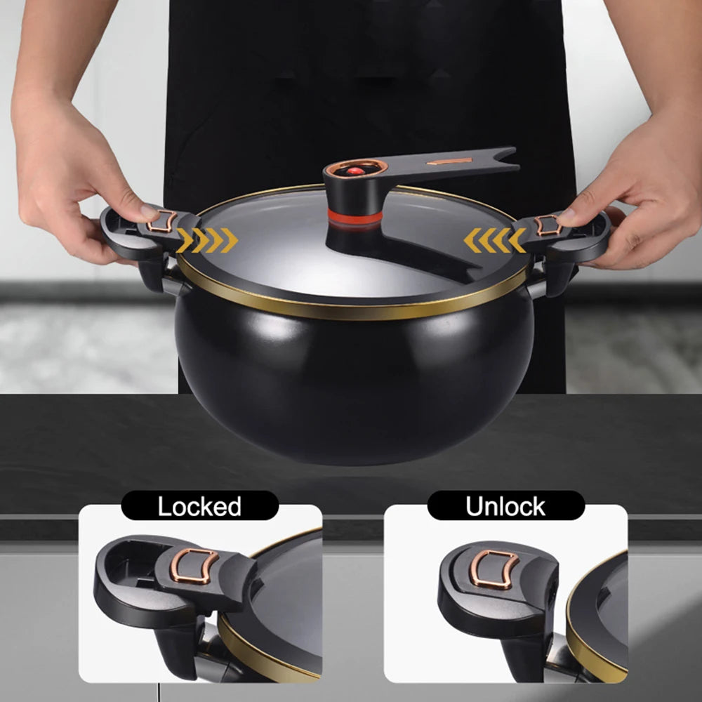 7L Chubby Micro Pressure Pot - Large Capacity Non-Stick Multi-Functional Stew Pot for Gas & Induction Cooking