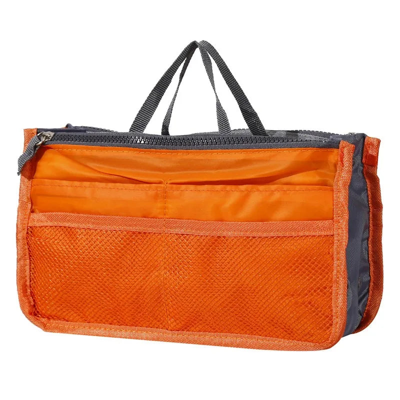 Women’s Nylon Makeup Organizer Insert Bag – Large Capacity Travel Cosmetic Handbag Liner & Tote Purse Organizer for Ladies