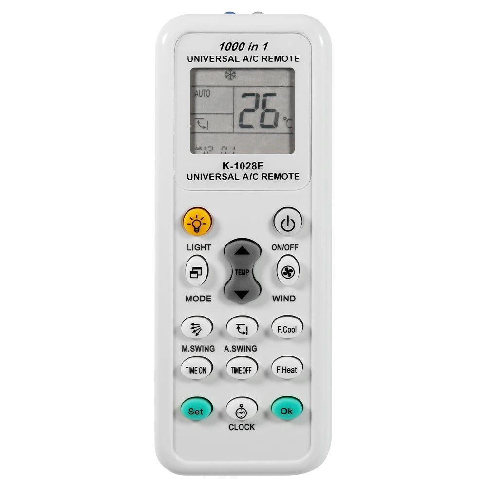 K-1028E Universal AC Remote Control — 1000 in 1 Digital LCD Air Conditioner Controller