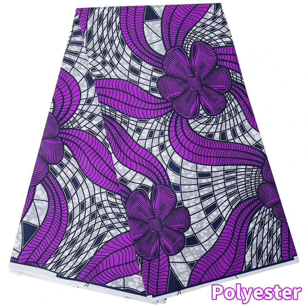 Ankara African Wax Print Fabric - Batik Pagne Polyester Material for DIY Sewing, Patchwork & Wedding Dress Craft
