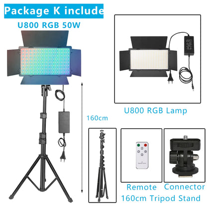 U800 RGB LED Photo Studio Light – Video Recording Panel Lamp for YouTube, TikTok & Live Streaming