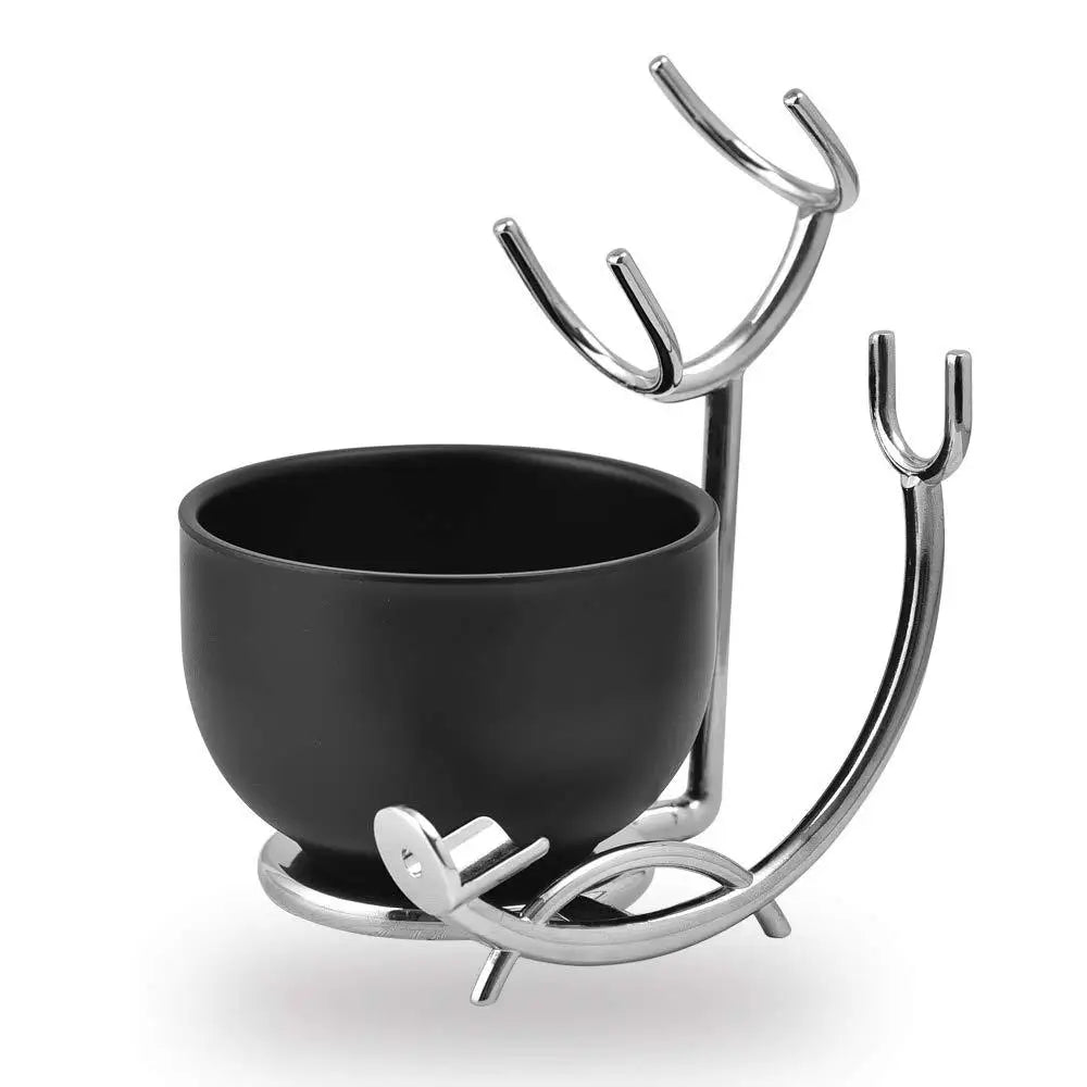 Stainless Steel Shaving Stand and Soap Bowl – Unbreakable, Rust-Resistant for Smooth Wet Shaving
