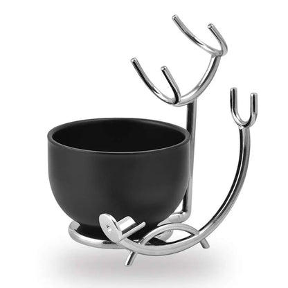 Stainless Steel Shaving Stand and Soap Bowl – Unbreakable, Rust-Resistant for Smooth Wet Shaving