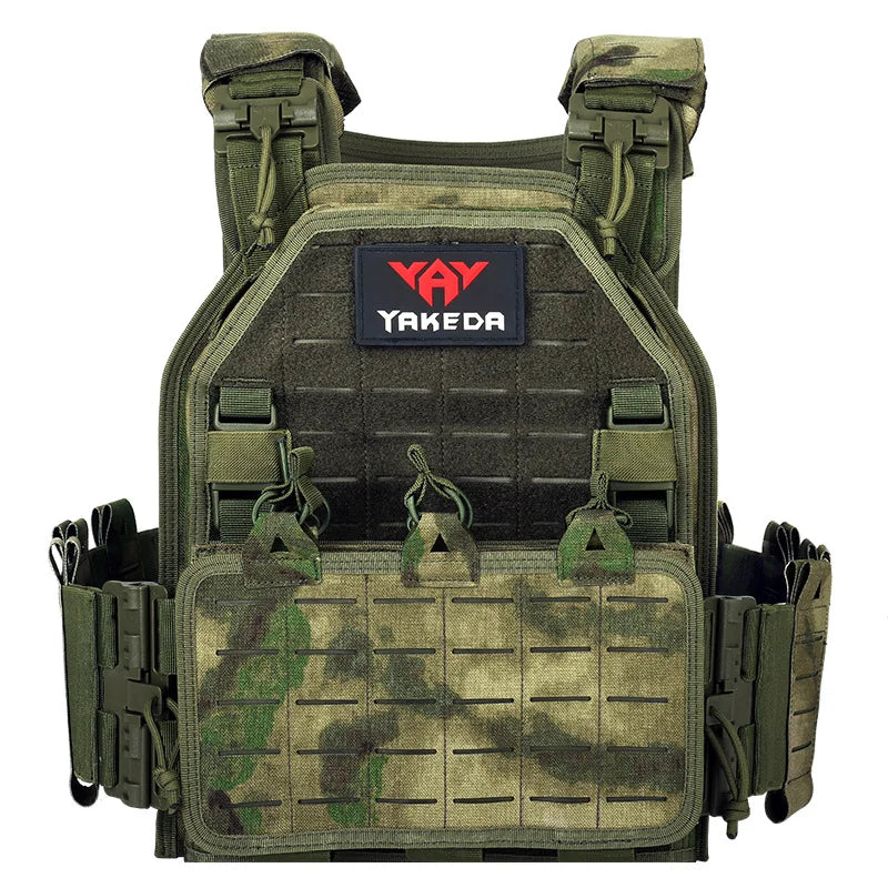 YAKEDA ATFG MOX CAMO Tactical Plate Carrier – Lightweight, Quick Release, 1000D Nylon MOLLE Vest for Combat & Hunting