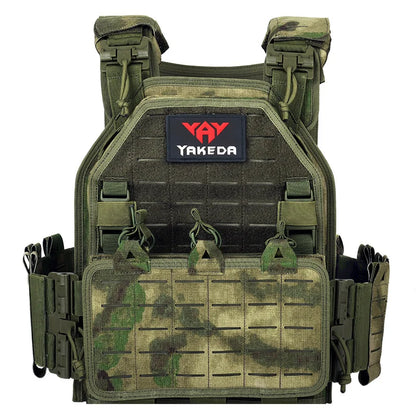 YAKEDA ATFG MOX CAMO Tactical Plate Carrier – Lightweight, Quick Release, 1000D Nylon MOLLE Vest for Combat & Hunting