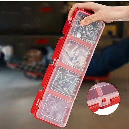 1/2-Piece Multi-Compartment Organizer Box – Durable Plastic Storage Case for Screws, Small Parts, and Jewelry