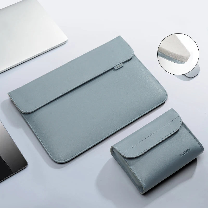PU Leather Laptop Sleeve — Protective Bag Case for MacBook Air/Pro 13-16", Xiaomi, Huawei, Dell, HP, ASUS 14-15.6 Inch Notebooks