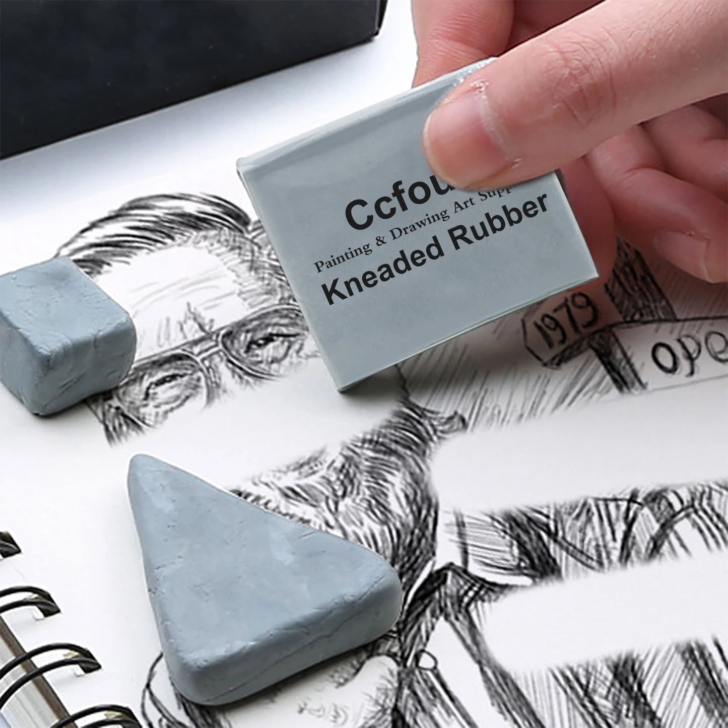 Grey Plastic Kneaded Eraser Set (3/6/10/20/36pcs) – Soft Rubber Art Erasers for Sketching, Drawing, Blending, Shading & Highlighting for Artists and Adults
