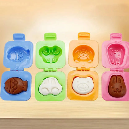 Cartoon Cute Boiled Egg Mold Set - Fish, Cart, Heart Shapes - Sushi Rice and Fondant Cake Decorating Tool for Children's Lunch