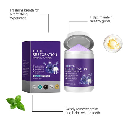 Teeth Restoration Mineral Powder — Enamel Strengthening & Whitening Dental Care Supplement