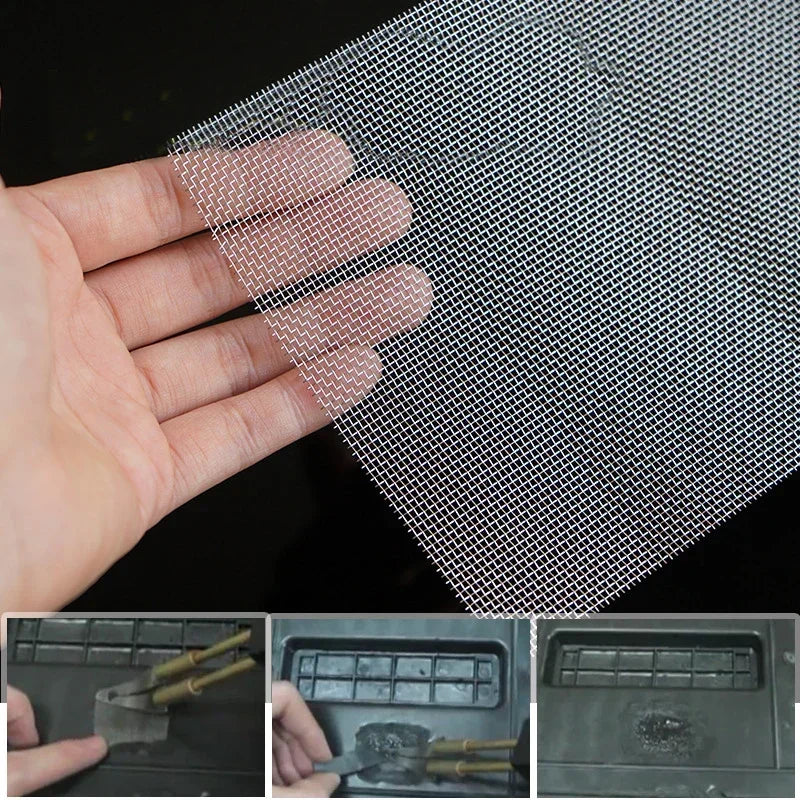 Stainless Steel Bumper Repair Mesh - Plastic Crack Welding Net for Car Body Vents and Auto Repair Tools 1-5PCS