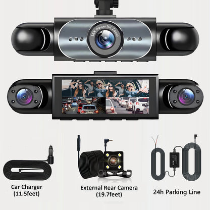 4-Channel 360° Dash Cam - Car Video Recorder with Night Vision, Parking Monitor & Loop Recording