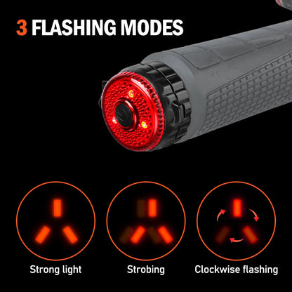 Bicycle Rearview Mirror with Adjustable Rotation - Handlebar LED Warning Light, Rear View Mirrors for MTB & Road Bike Accessories