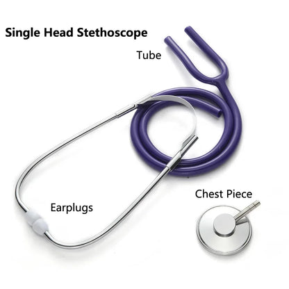Portable Single Head Stethoscope — Professional Cardiology Medical Device for Doctors, Nurses, Students, and Vets