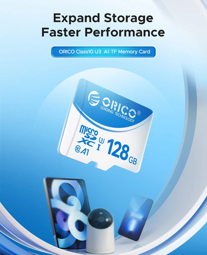 ORICO Micro SD Card – 16GB, 32GB, 64GB, 128GB A1 U3 Class 10 V10 for Camera, Drone & Dash Cam