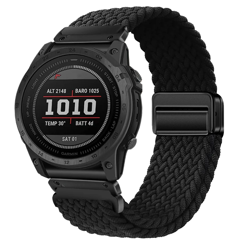 Elastic Nylon Quick Fit Strap for Garmin — 22mm & 26mm Enduro 2 Wristband for Fenix 5/5X Plus/6/6X Pro/7/7X Pro, Tactix 7 Pro