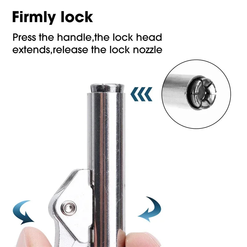 12000PSI High Pressure Grease Coupler Nozzle – Hose Pump Syringe, NPT1/8 Adapter for Brake Oil Change & Car Maintenance