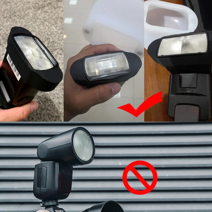 Magnetic Silicone Light Diffuser – Rubber Sphere Flash Accessory for Godox, Canon, Nikon, Yongnuo Speedlite, Compatible with MagMod