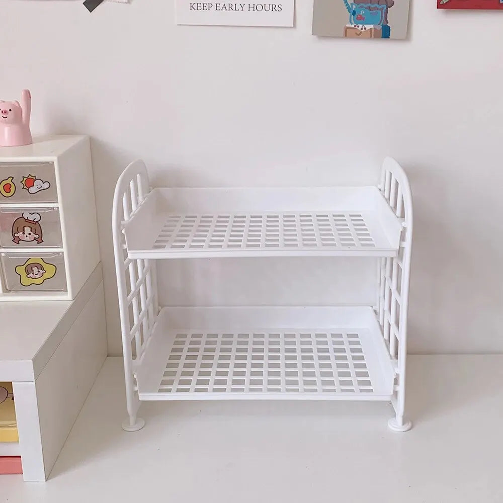 High-Quality Horizontal Desktop Storage Shelf – Simple Multi-Tier Dormitory & Office Organizer – Space-Saving Storage Solution
