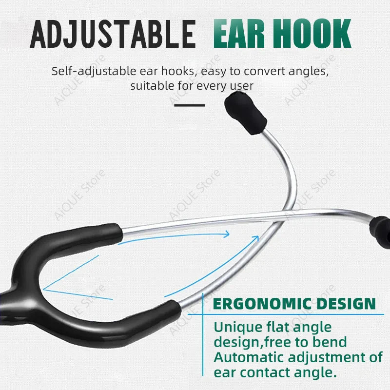 AiQUE Double Chest Piece Stethoscope — Professional Cardiology Medical Device for Doctors and Medical Students