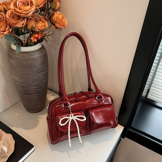 Fashionable Underarm Bow Pillow Bag for Women – 2024 Korean Edition Simple Trendy Shoulder Bag