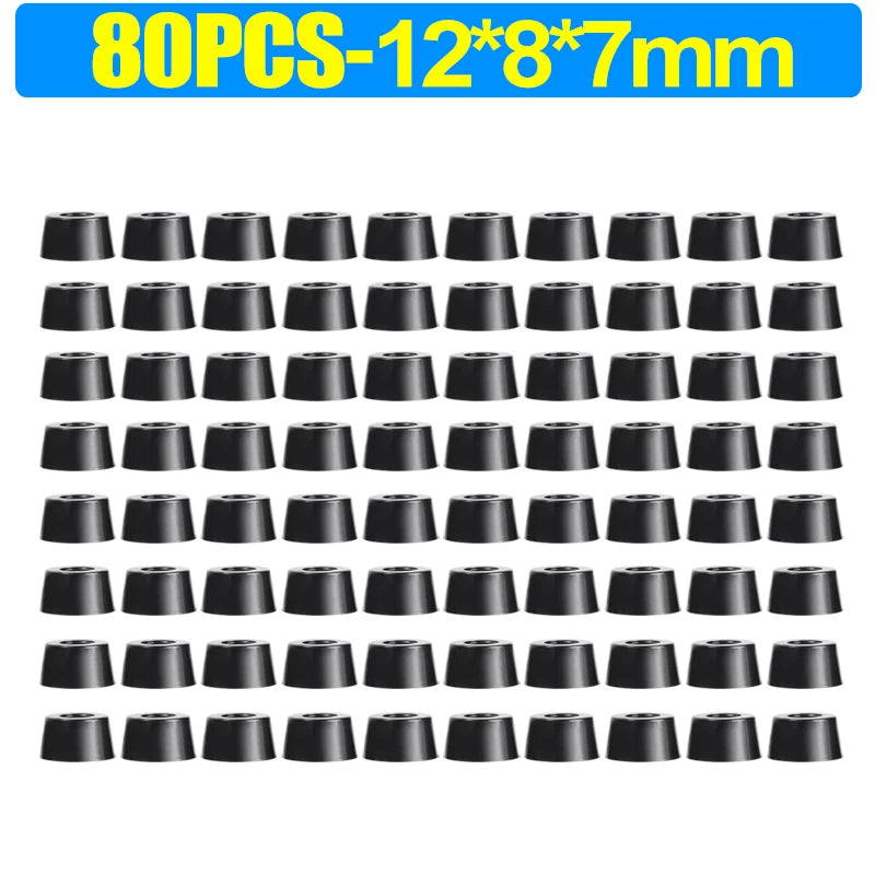 8/80pcs Rubber Furniture Pads - Non-Slip Floor Protectors & Chair Leg Bumper Gaskets for Tables and Cutting Boards
