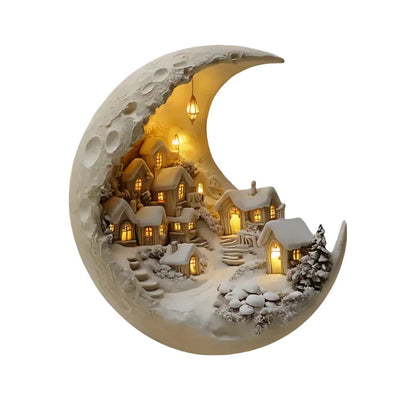 Christmas Moonhouse DIY Ornament - 2D Acrylic Xmas Tree Desktop Decoration, Merry Christmas & New Year 2026 Gift