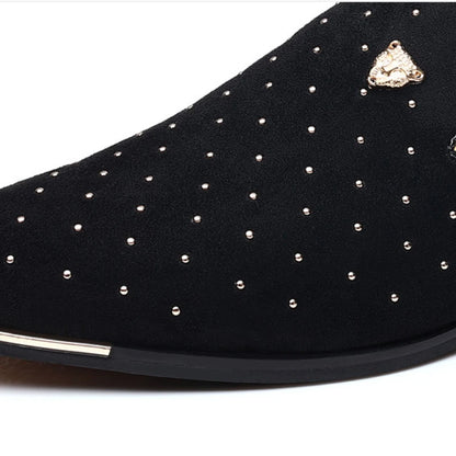 Luxury Men's Suede Dress Loafers - Elegant Casual Business Shoes for Men