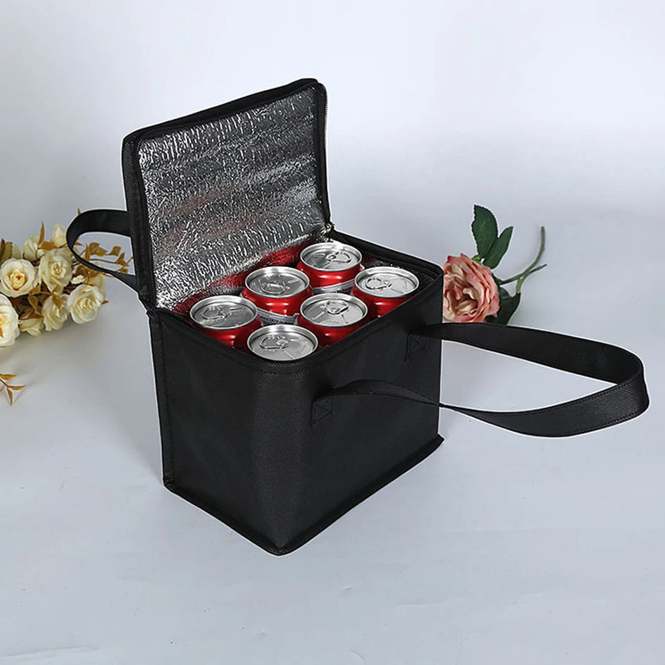 Portable Insulated Lunch Cooler Bag – Folding Thermal Picnic Tote, Ice Pack Food & Drink Carrier, Beer Delivery Bag