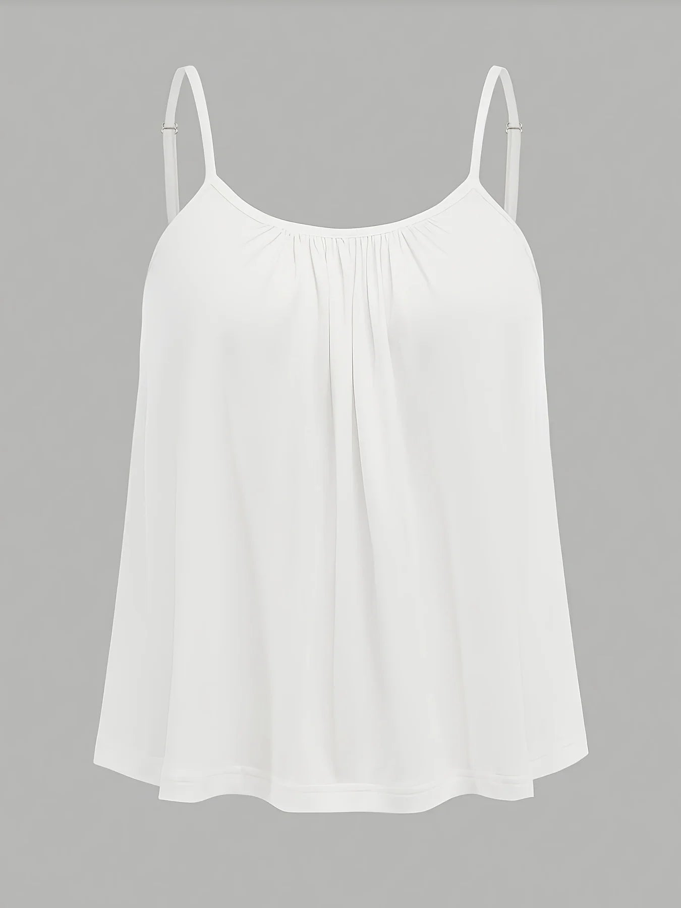 Plus Size Summer Camisole - Solid Color Sleeveless Casual Tank Top