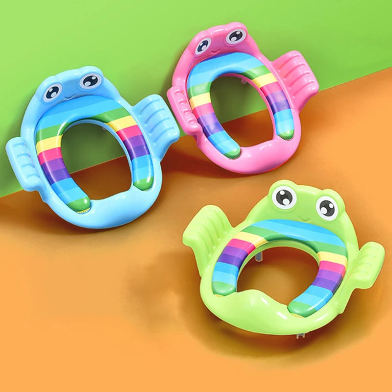 Children's Toilet Seat: Cushioned Toddler Training Aid - Handheld, Thickened, Comfortable Baby Toilet Seat