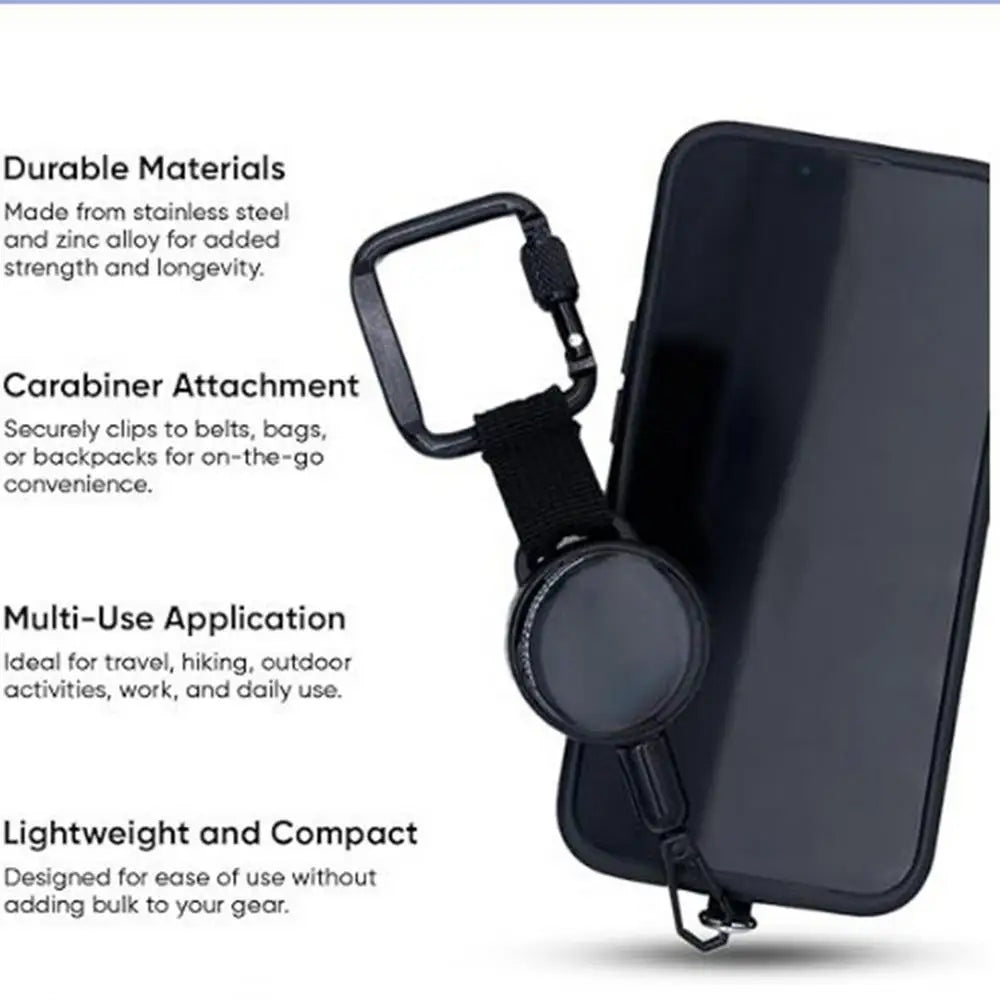 Retractable Anti-Theft Phone Holder — Cellphone Lanyard Strap with Belt Clip, Smartphone Safety Tether for Travel