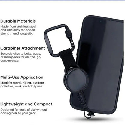 Retractable Anti-Theft Phone Holder — Cellphone Lanyard Strap with Belt Clip, Smartphone Safety Tether for Travel