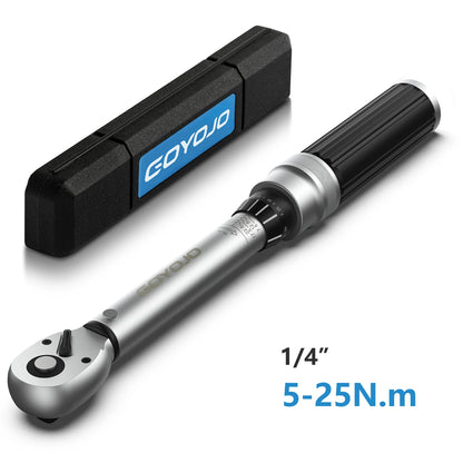 3/8” & 1/4” Torque Wrench | 5-60Nm & 5-25Nm Square Drive Pro Torque Key for Bicycle & Automotive Repair