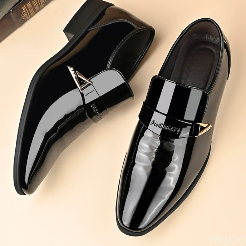 Men’s Pointed Toe Formal Shoes - Comfortable Low-Cut Office Wedding and Daily Dress Shoes for Large Sizes