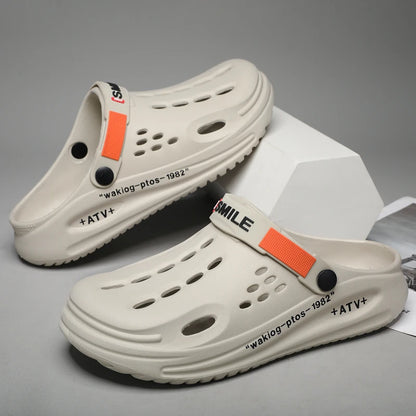 Men’s Summer Clog Slippers – Soft Sole Breathable Beach & Home Sandals with Anti-Slip Outdoor Comfort