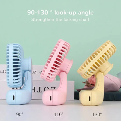 Mini Handheld USB Fan: Portable Three-Speed Cooling for Car, Home, Office, and Outdoor Use - Quiet and Simple Design