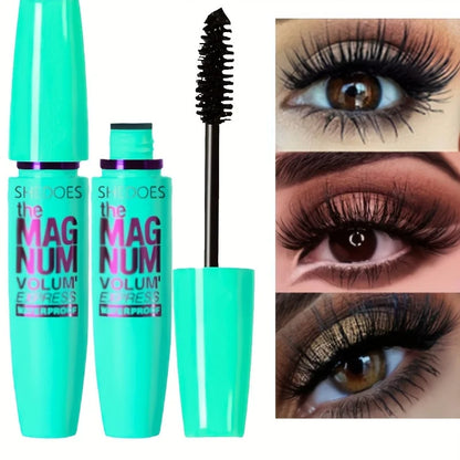 4D Black Fiber Mascara - Waterproof Eyelash Thickening, Lengthening & Curling Makeup